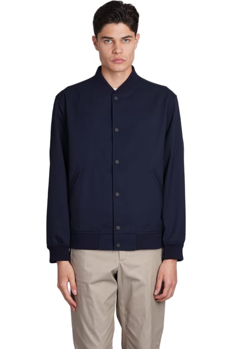 Theory Coats & Jackets for Men Theory Bomber In Blue Wool