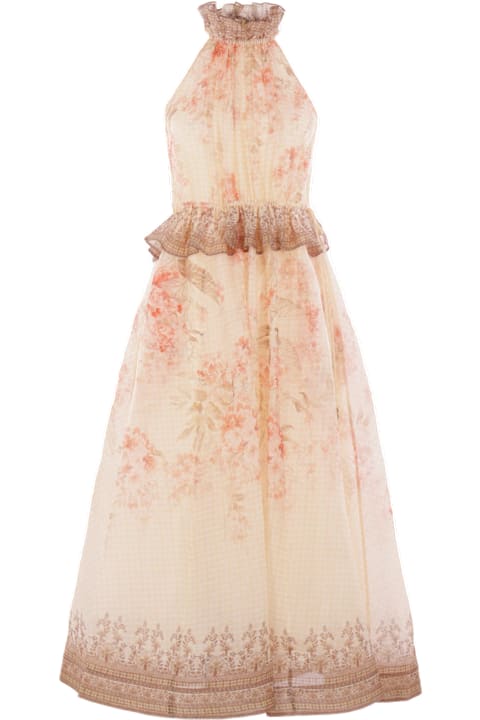 Zimmermann for Women Zimmermann Illuminate Midi Dress In Linen And Silk