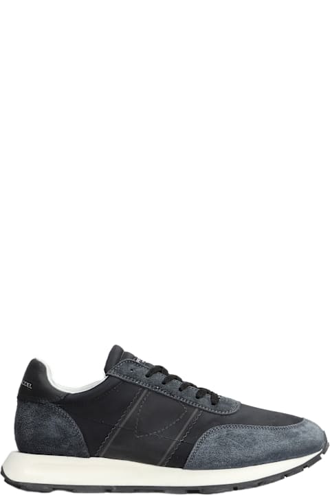 Homeware Philippe Model Tour Low Sneakers In Black Suede And Fabric