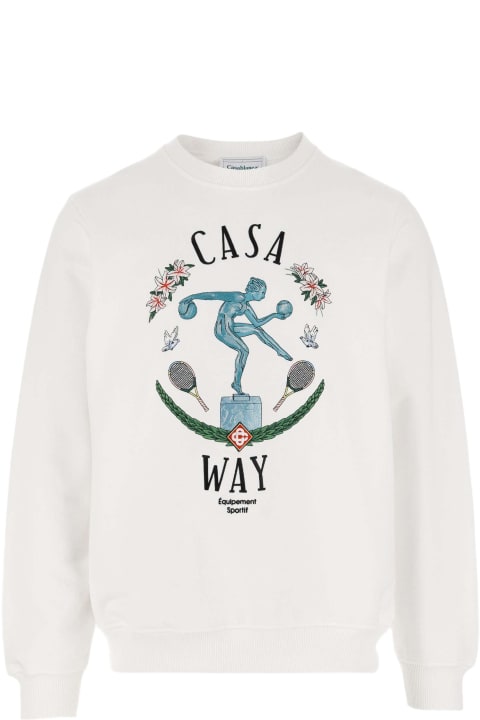 Casablanca Sweaters for Men Casablanca Statue En Marbre Cotton Sweatshirt