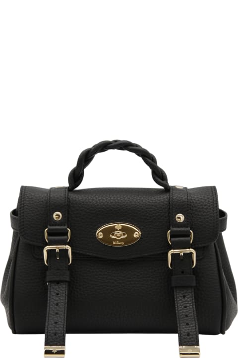 Mulberry Shoulder Bags for Women Mulberry Black Leather Alexa Satchel