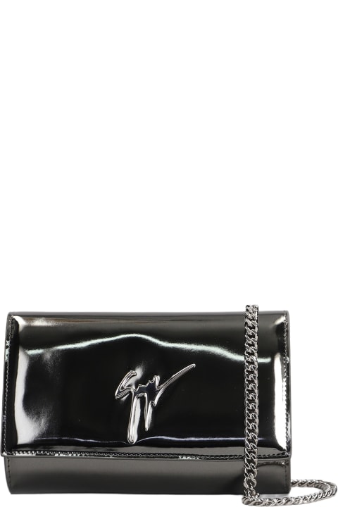 Giuseppe Zanotti Luggage for Women Giuseppe Zanotti Cleopatra Clutch In Gunmetal Leather