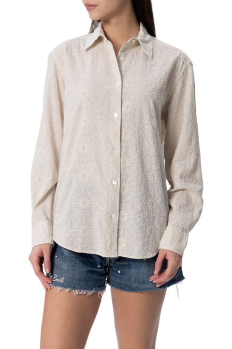 Homeware MC2 Saint Barth Woman Classic Sangallo Cotton Shirt Meredith