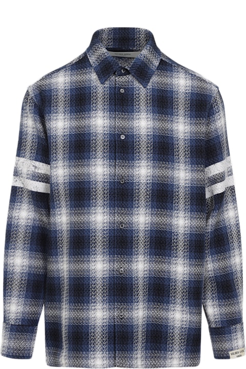 Golden Goose قمصان لـ القسم الرجالي Golden Goose Blue Cotton Shirt