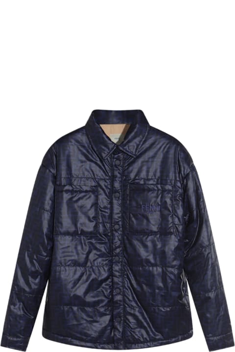 Homeware Fendi Dark Blue Down Jacket