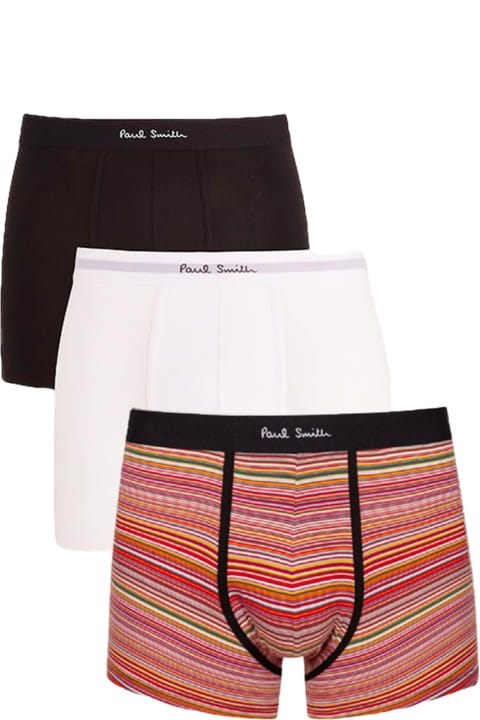 Paul Smith Underwear for Men Paul Smith Black, White And Multicolour Cotton Blend 3-pack Set