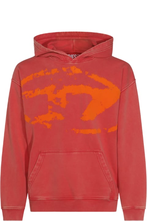 【DIESEL】 red cotton sweatshirt （関税送料込） Diesel - Unisex Logo Red Sweatshirt - annameglio.com shop online