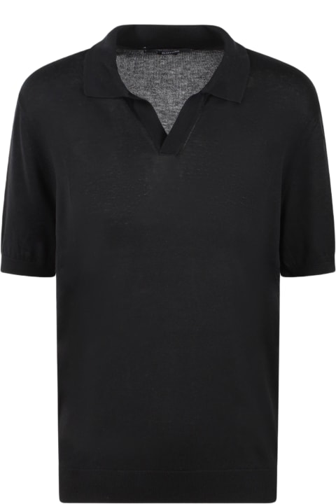 Tagliatore Topwear for Men Tagliatore Open Collar Knitted Polo Shirt