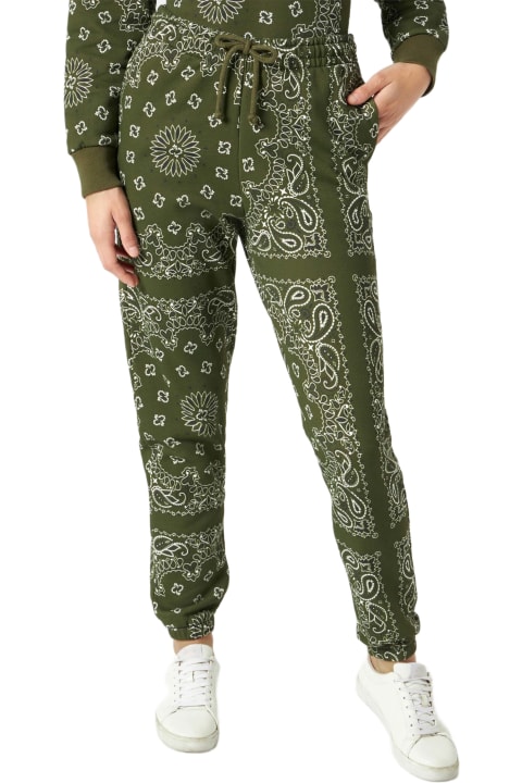 MC2 Saint Barth Fleeces & Tracksuits for Women MC2 Saint Barth Woman Fleece Pants With Green Bandanna Print