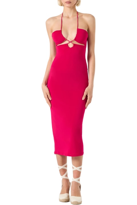 MC2 Saint Barth Women MC2 Saint Barth Longuette Cutout Fuchsia Dress Farah