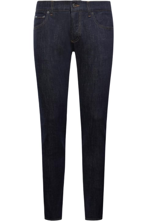 Jeans for Men Dolce & Gabbana Logo-plaque Skinny Jeans