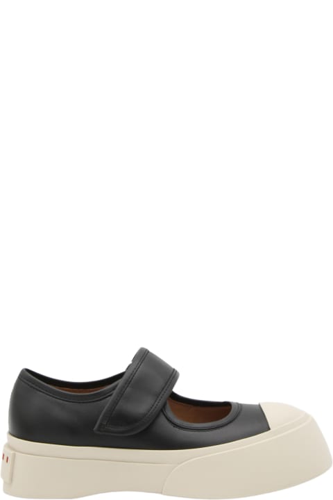 Wedges for Women Marni Black Leather Mary Jane Sandals
