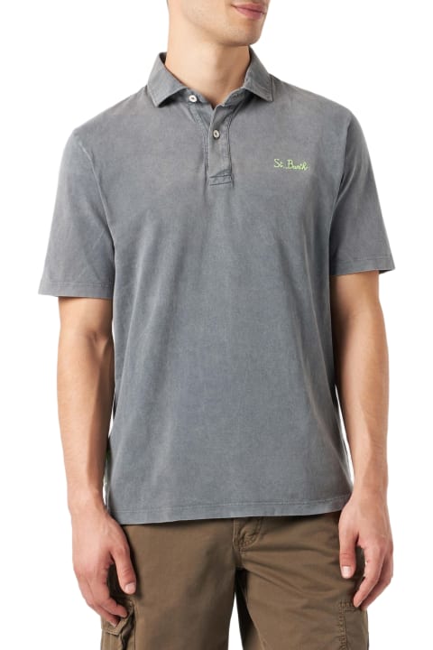 Homeware MC2 Saint Barth Man Grey Polo Shirt With Embroidery