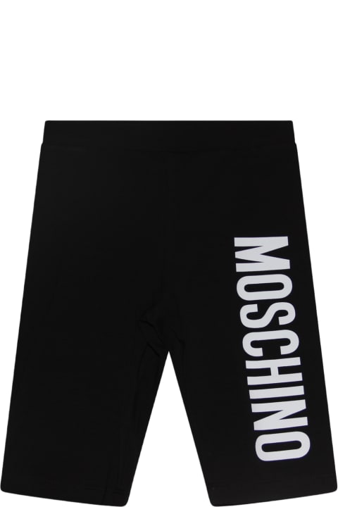 Moschino for Kids Moschino Black And White Cotton Blend Shorts