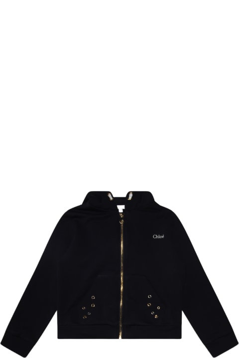 ガールズ Chloéのニットウェア＆スウェットシャツ Chloé Black Cotton Sweatshirt