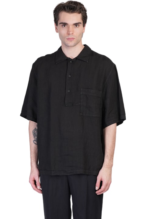 costumein Clothing for Men costumein Polx Polo In Black Linen