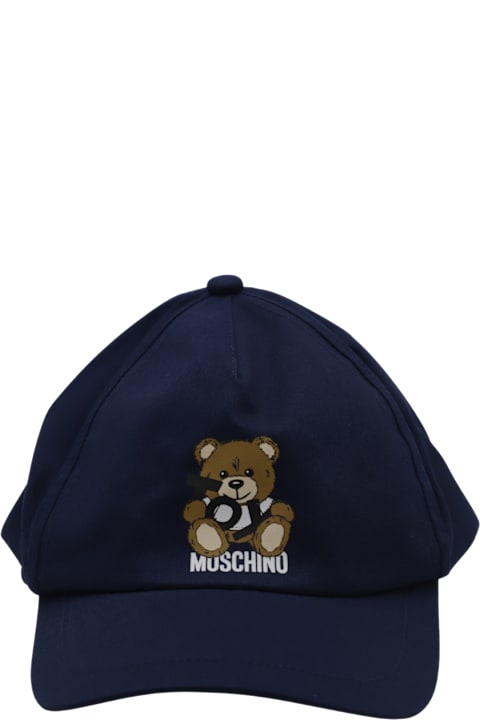 إكسسورات وهدايا خصم على أولاد Moschino Navy Blue Cotton Baseball Cap