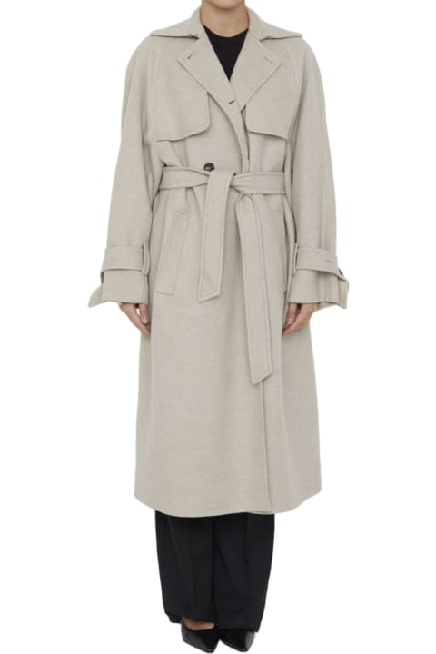 Coats & Jackets for Women Max Mara Falcone Double-breasted Long-sleeved Coat