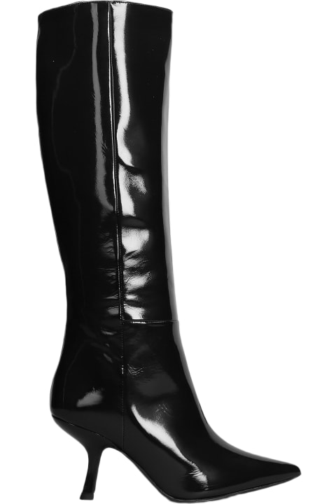 Marc Ellis for Women Marc Ellis High Heels Boots In Black Patent Leather