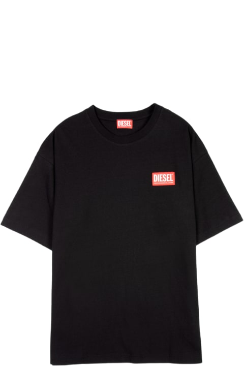 Diesel for Men Diesel T-nlabel-l1 Black t-shirt with chest logo patch - T Danny Nlabel