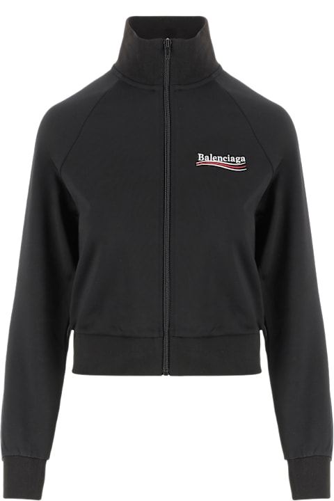 ブルゾン BALENCIAGA Black nylon ben sweatshirt (818505TRVE2 1089) Balenciaga Black Nylon Ben Sweatshirt | italist