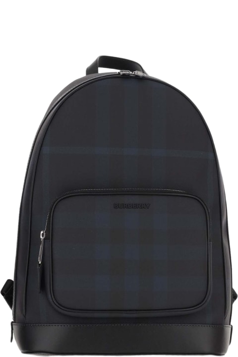 メンズ バックパック Burberry Technical Fabric Backpack With Check Pattern