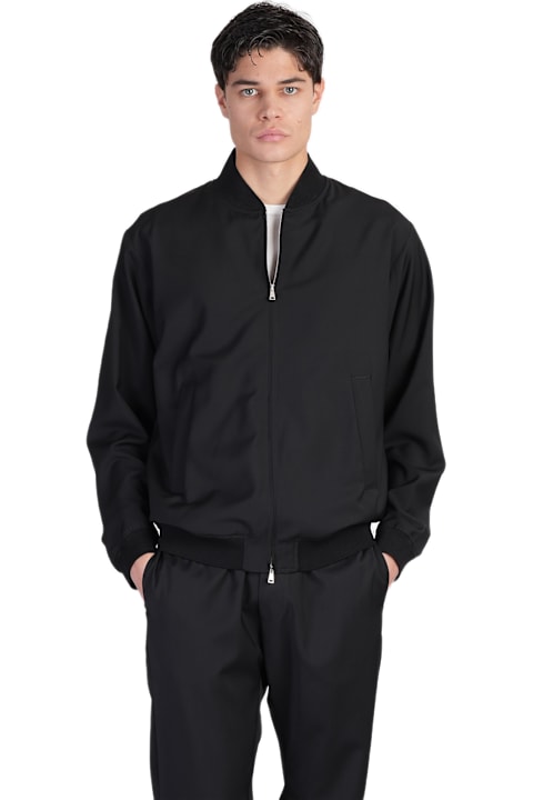 Barena for Women Barena Blus Bomber Jacket In Black Wool