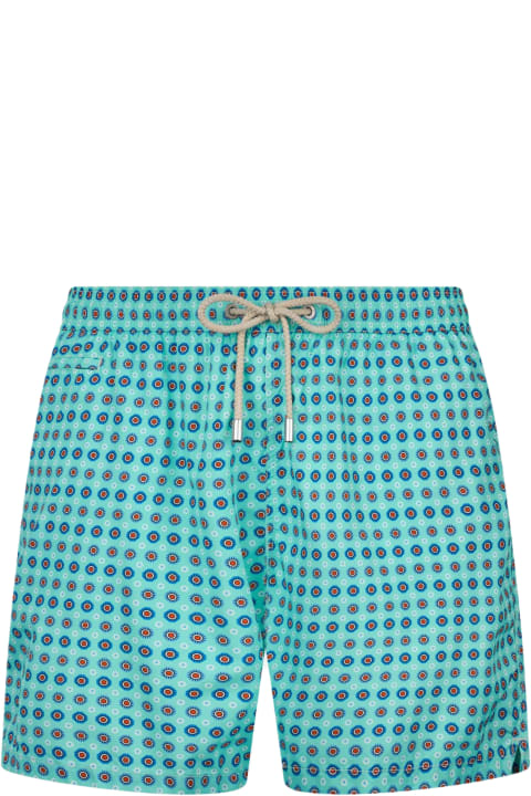 Homeware MC2 Saint Barth Man Lightweight Fabric Swim-shorts Lighting Micro Fantasy With Tie Print