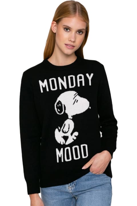 Homeware MC2 Saint Barth Woman Sweater With Monday Mood Snoopy Print | Snoopy - Peanuts Special Edition