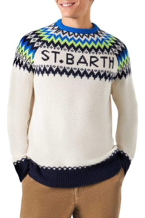 MC2 Saint Barth Clothing for Men MC2 Saint Barth Man Brushed Sweater With Icelandic Jacquard