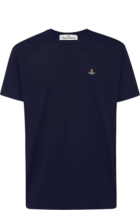 Vivienne Westwood Topwear for Men Vivienne Westwood Navy Blue Cotton T-shirt
