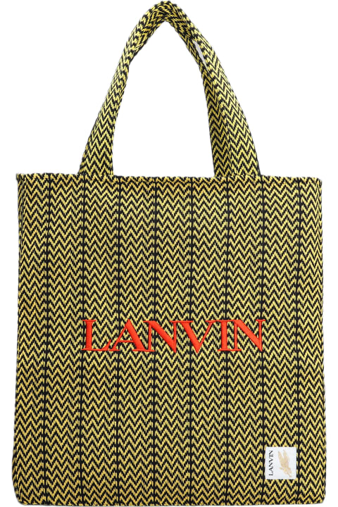 メンズ Lanvinのトートバッグ Lanvin Embroidered Canvas Lanvin X Future Curb Shopping Bag