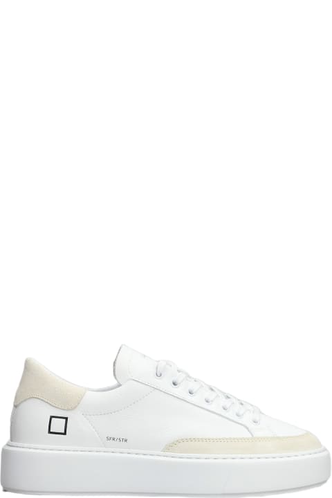 Wedges for Women D.A.T.E. Sfera Sneakers In White Leather