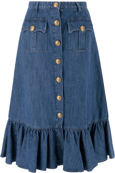 Homeware Valentino Cotton Blend Skirt With Ruffle