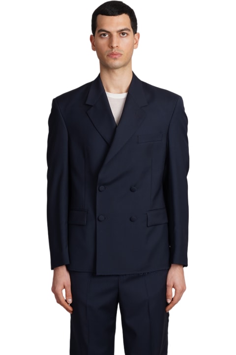 Paura Coats & Jackets for Men Paura Cassel Blazer In Blue Wool