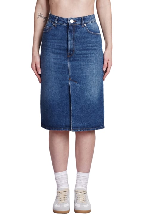 Ami Alexandre Mattiussi for Women Ami Alexandre Mattiussi Skirt In Blue Cotton