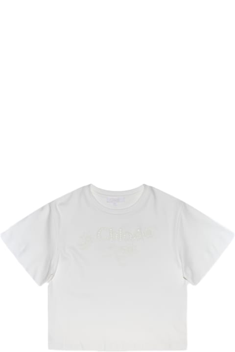 Sale for Boys Chloé White Cotton T-shirt