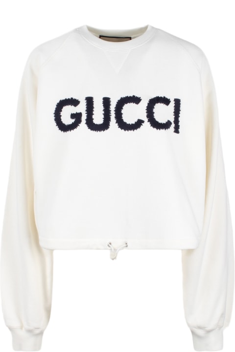 Gucci Fleeces & Tracksuits for Women Gucci Cotton Jersey Drawstring Sweatshirt