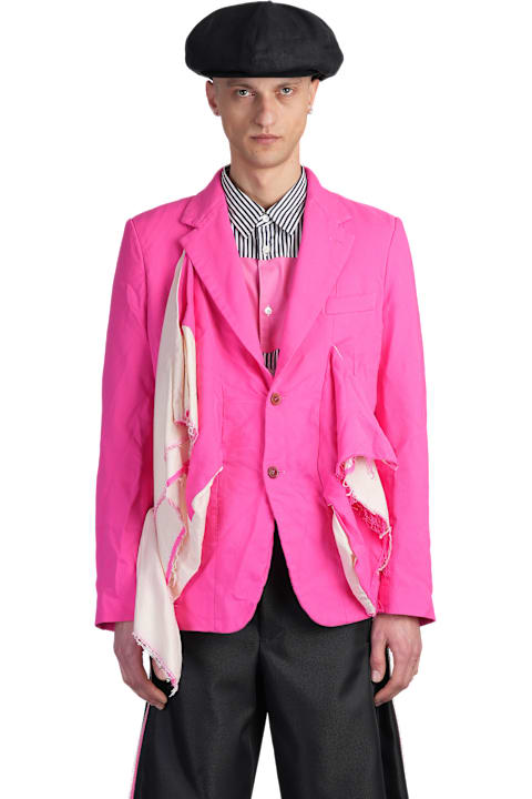 Comme Des Garçons Homme Plus معاطف وجواكت لـ القسم الرجالي Comme Des Garçons Homme Plus Blazer In Rose-pink Polyester