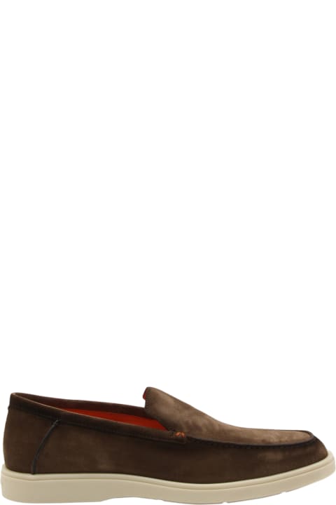 Fashion for Men Santoni Brown Suede Loafers