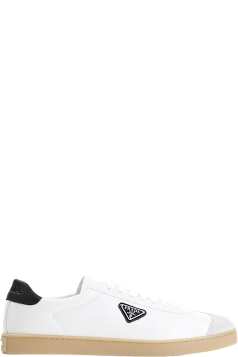 أدوات منزلية Prada White Napa Leather Sneakers