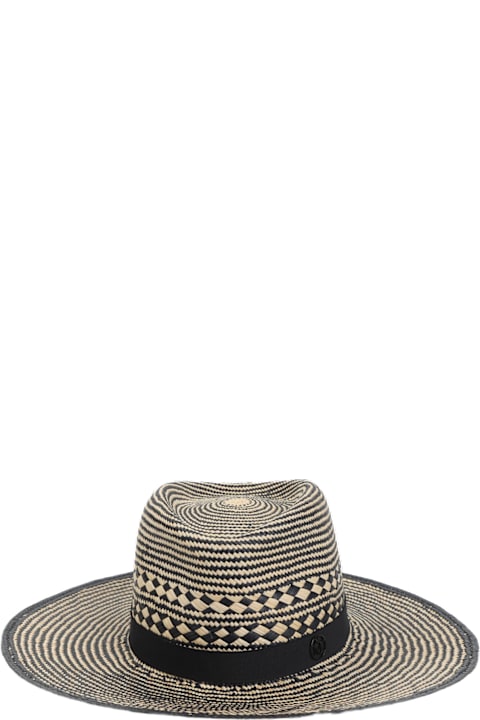 ハット MAISON MICHEL CHARLES BICOLOR HAT Maison Michel Charles Bicolor Straw Fedora Hat | Neiman Marcus