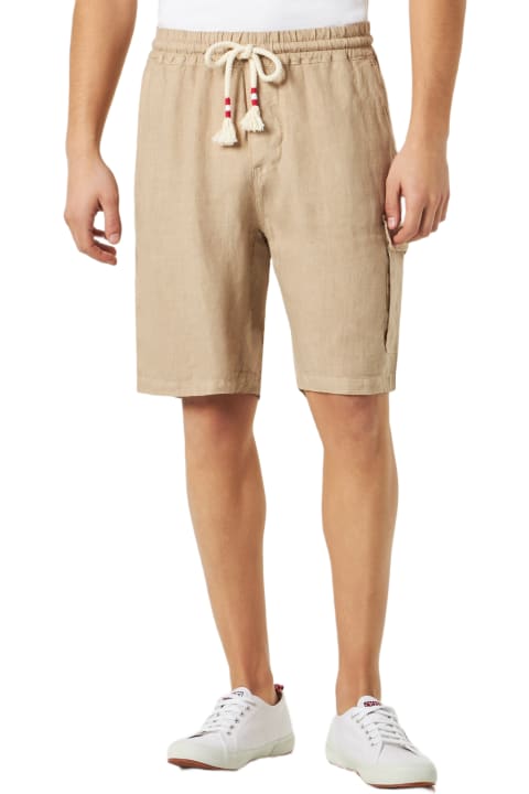 Homeware MC2 Saint Barth Man Linen Beige Bermuda Shorts