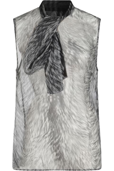 Dolce & Gabbana ملابس علوية لـ السيدات Dolce & Gabbana Black And White Silk Top