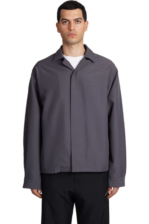 メンズ OAMCのコート＆ジャケット OAMC System Shirt Casual Jacket In Grey Cotton