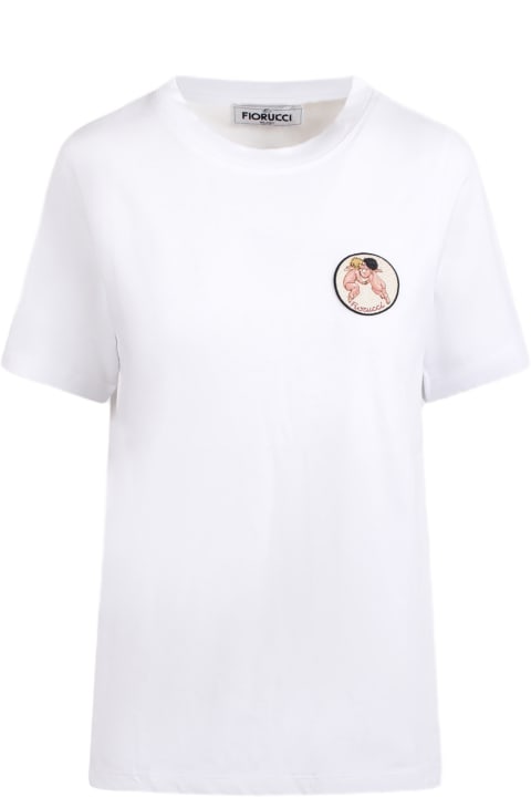 Topwear for Women Fiorucci Fiorucci White T-shirt With An Angel Patch