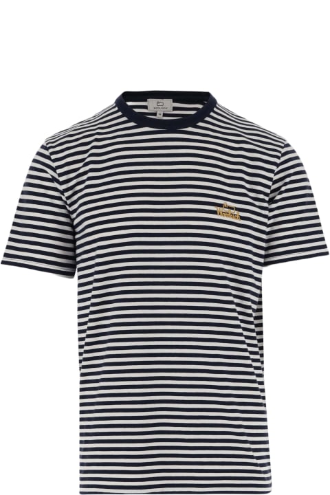 Woolrich for Men Woolrich Stretch Cotton T-shirt With Striped Pattern