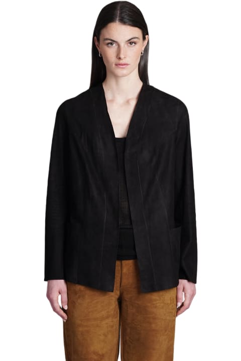 Salvatore Santoro Clothing for Women Salvatore Santoro Casual Jacket In Black Suede