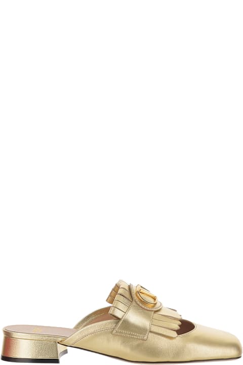 Valentino Garavani Sandals for Women Valentino Garavani Leather Vlogo Mules