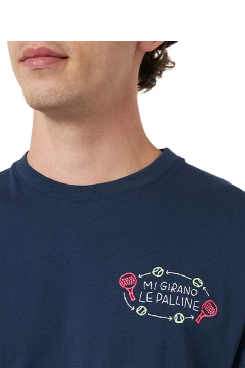 Homeware MC2 Saint Barth Man Classic Fit Cotton Jersey T-shirt Portofino With Mi Girano Le Palline Embroidery | Insulti Luminosi Special Edition
